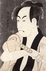 Herec Ichikawa Omezu v roli sluhy Yakko Ippei, 1794